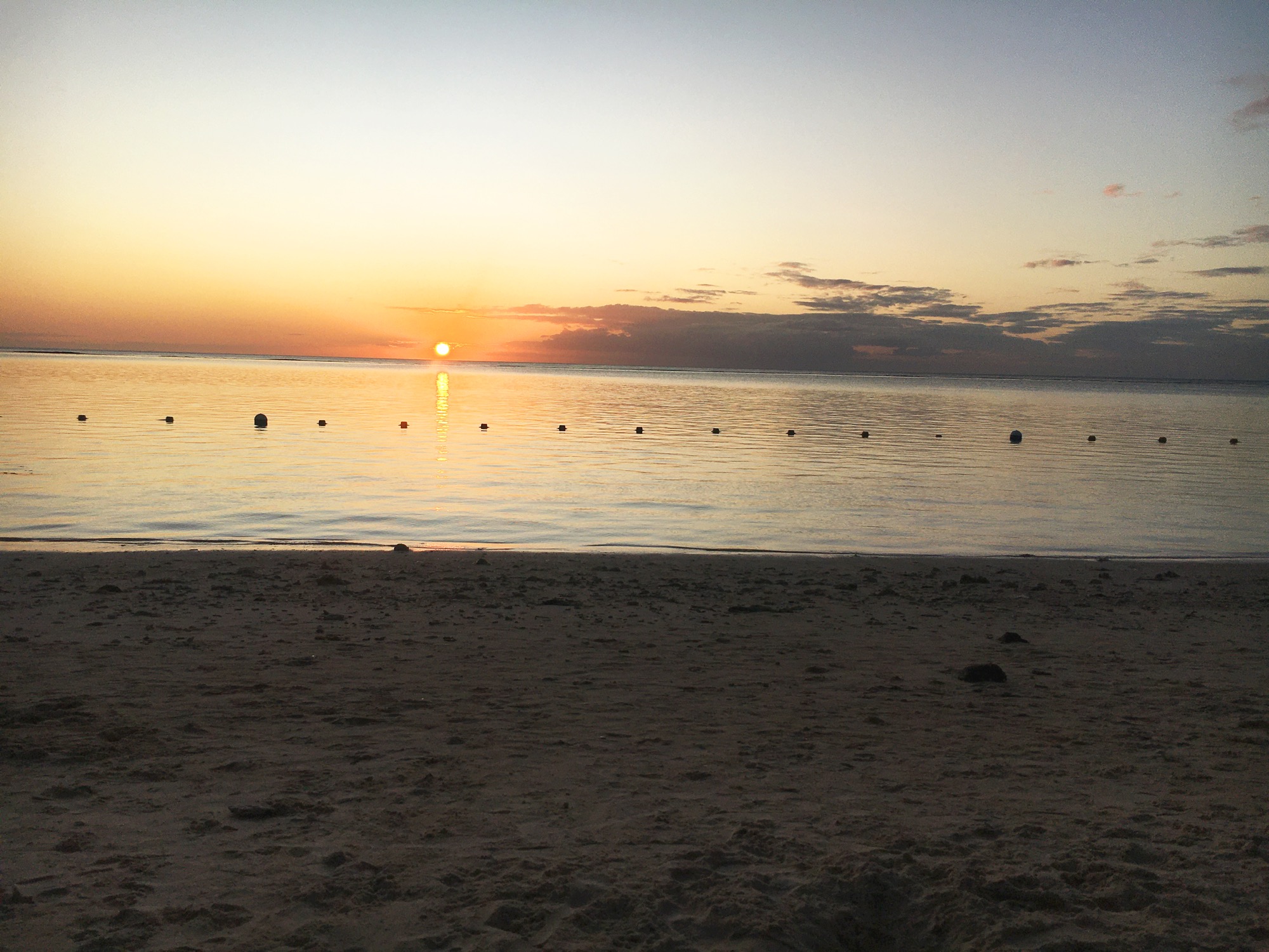 Sunset at Flic-en-Flac beach